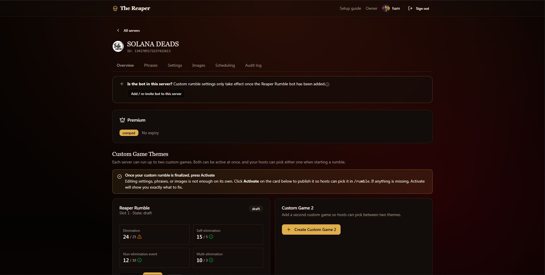 ReaperBot screenshot