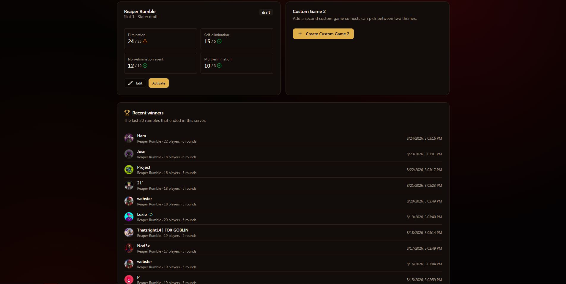 ReaperBot screenshot